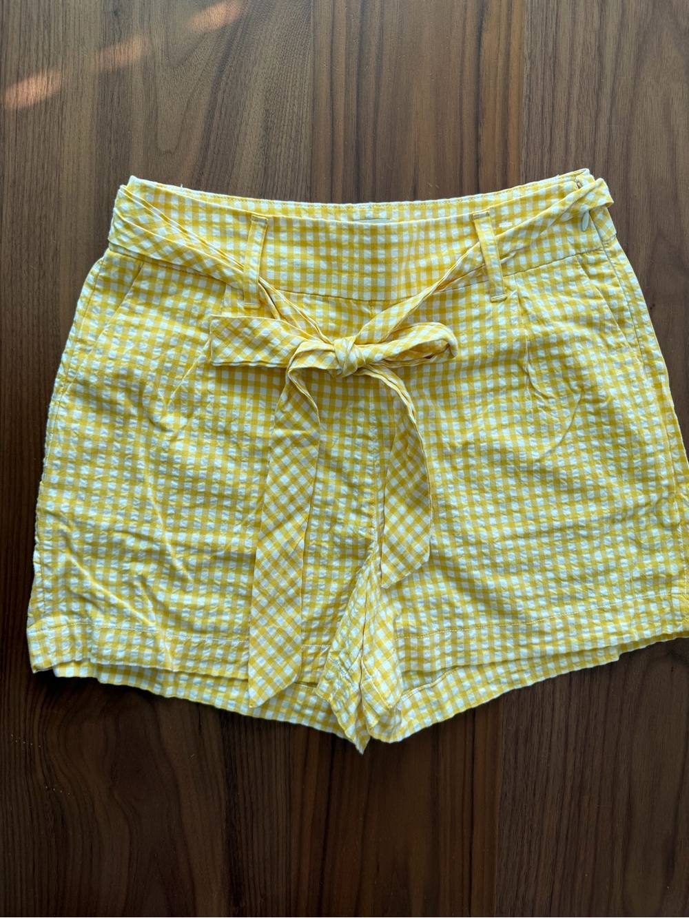 A NewDay yellow Gingham Tie-Waist Women’s Shorts